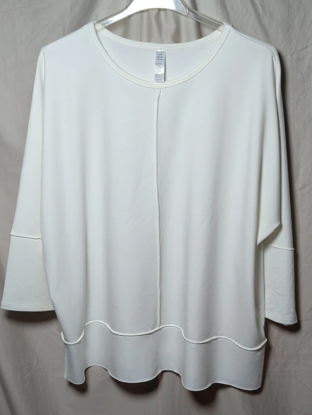 SPANX Cream Relaxed Seam-Detail Tunic Resort Shopping Active Wear